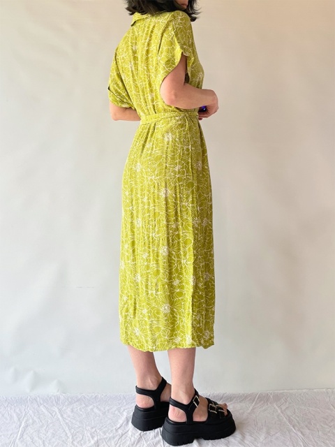 Limonkowa sukienka z wiskozy