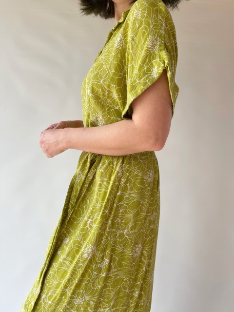 Limonkowa sukienka z wiskozy