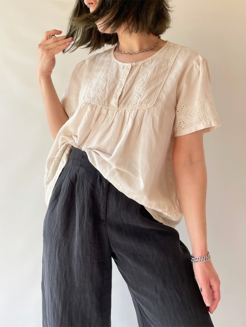 Bluzka len + bawełna