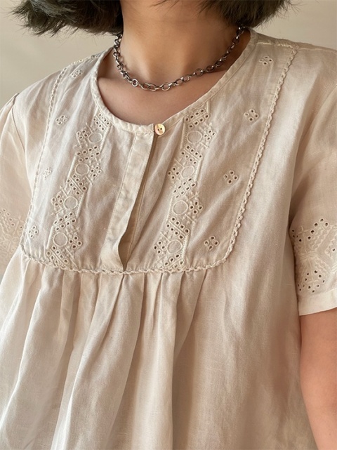 Bluzka len + bawełna