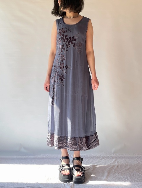 Szaro-niebieska sukienka