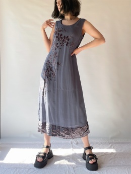 Szaro-niebieska sukienka