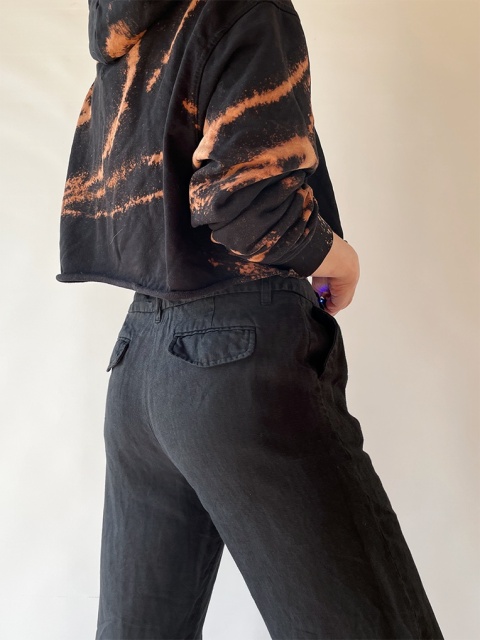 Szerokie, lniane spodnie