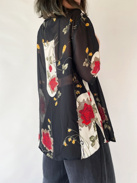 Szyfonowa koszula w róże