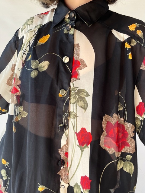 Szyfonowa koszula w róże