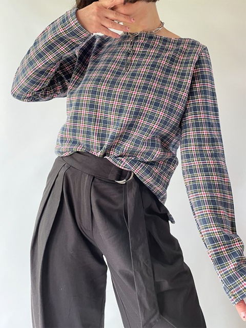 Bawełniana bluza w kratkę