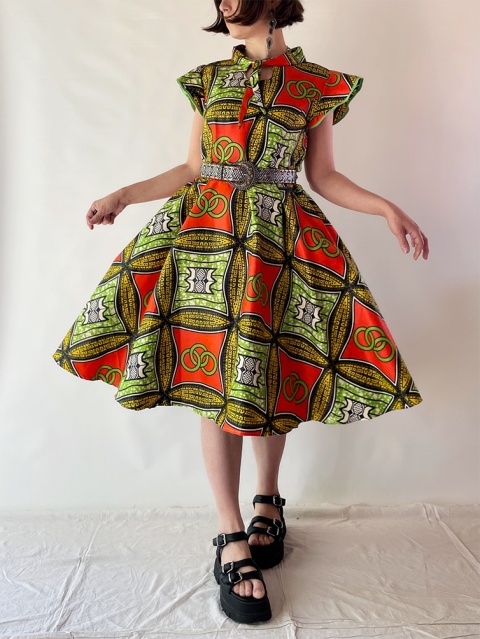 Sukienka z bawełny wax print