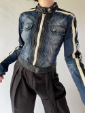 Jeansowy biker jacket