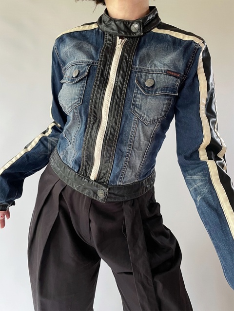 Jeansowy biker jacket