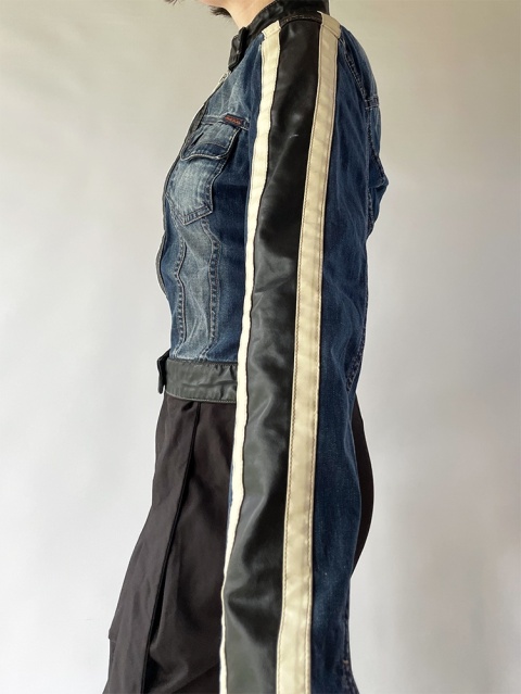 Jeansowy biker jacket