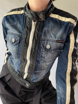 Jeansowy biker jacket