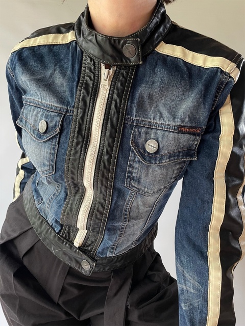 Jeansowy biker jacket