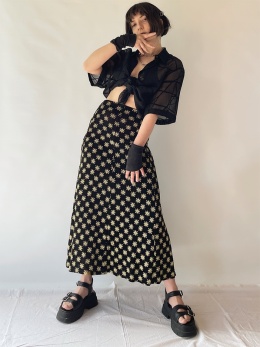 Spódnica maxi z acetatu