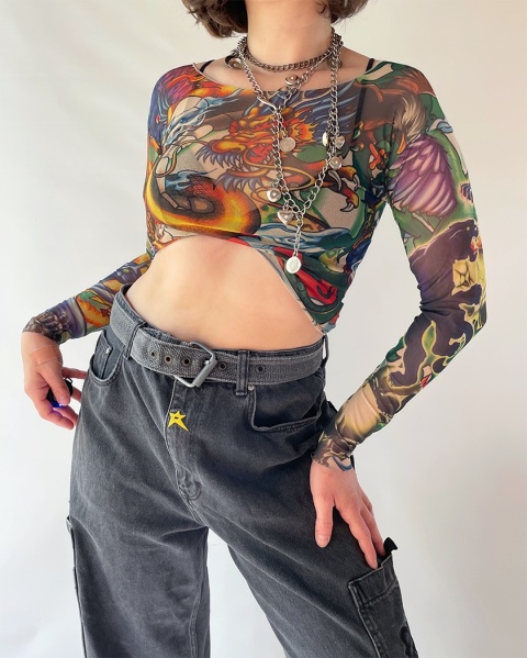 Mesh top ze smokiem