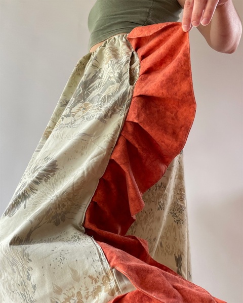 Szaro-rdzawe spodnie handmade