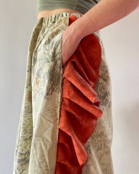 Szaro-rdzawe spodnie handmade