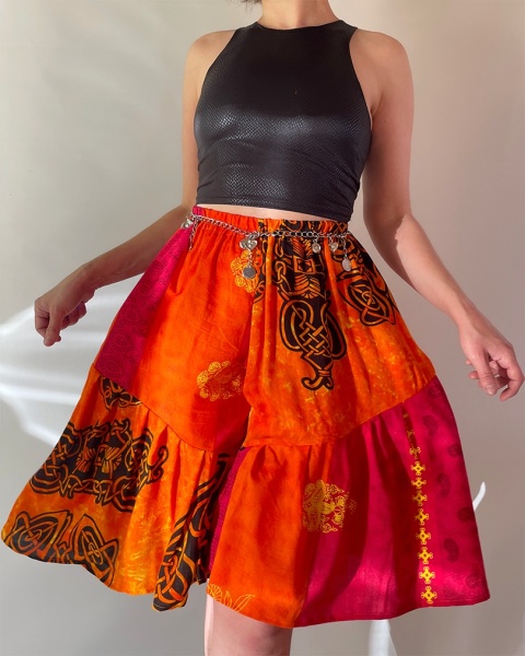 Pomarańczowe szorty handmade