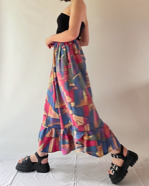 Geometryczne spodnie handmade
