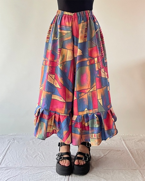 Geometryczne spodnie handmade