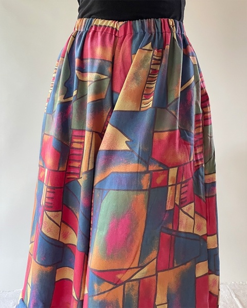 Geometryczne spodnie handmade