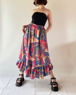 Geometryczne spodnie handmade