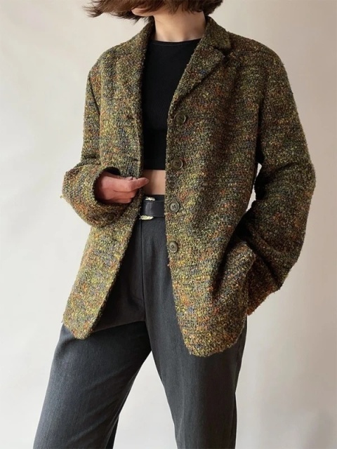 Żakiet vintage z bukli 90s blazer