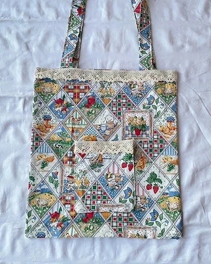 Kolorowa torba handmade cottagecore