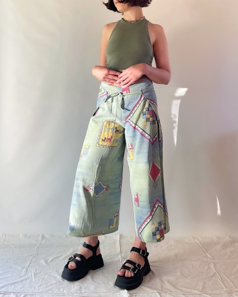 Wiązane spodnie handmade