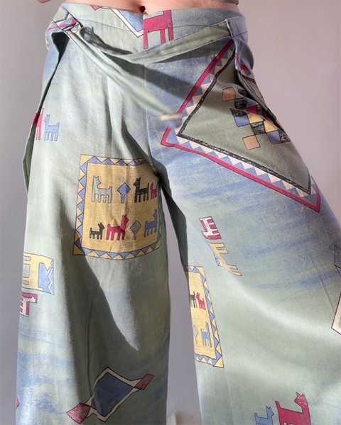 Wiązane spodnie handmade