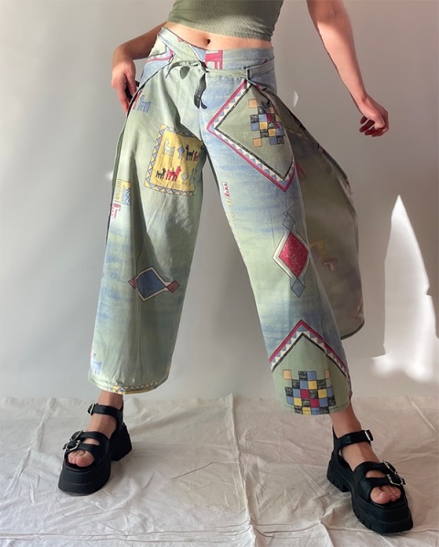 Wiązane spodnie handmade