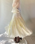 Kremowy komplet jedwab + rayon