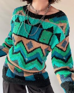 Kolorowy sweter handmade