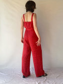 Czerwony komplet top + spodnie